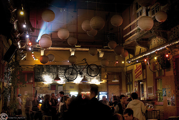 Ruin Bar  Fogasház:  Suspended bike